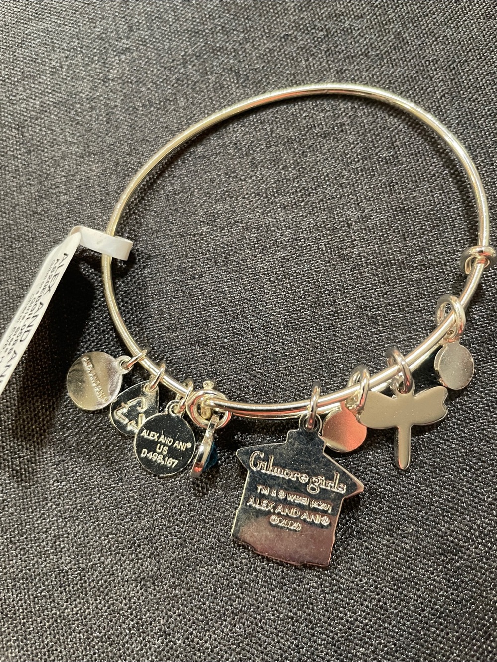 Alex and Ani GILMORE GIRLS Stars Hollow Multi Charm Bangle Bracelet NWT Retired - Picture 8 of 8